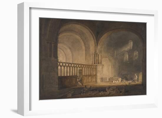 Ewynny Priory (W/C on Paper)-Joseph Mallord William Turner-Framed Giclee Print