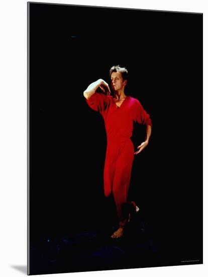 Ex-American Ballet Director Mikhail Baryshnikov Practicing Moves from Merce Cunningham's "Signals"-Ted Thai-Mounted Premium Photographic Print