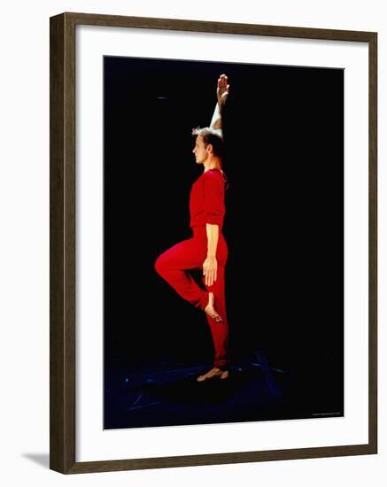 Ex-American Ballet Director Mikhail Baryshnikov Practicing Moves from Merce Cunningham's "Signals"-Ted Thai-Framed Premium Photographic Print