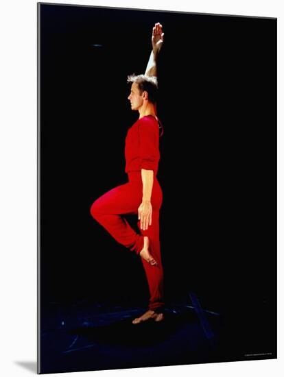 Ex-American Ballet Director Mikhail Baryshnikov Practicing Moves from Merce Cunningham's "Signals"-Ted Thai-Mounted Premium Photographic Print