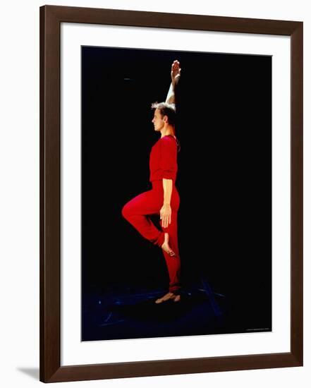 Ex-American Ballet Director Mikhail Baryshnikov Practicing Moves from Merce Cunningham's "Signals"-Ted Thai-Framed Premium Photographic Print