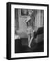 Ex-Burlesque Stripper June St. Clair with Knee Sexily Crooked, Allen Gilbert School of Undressing-Peter Stackpole-Framed Photographic Print
