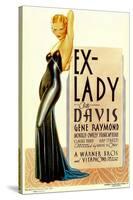 Ex-Lady, Bette Davis on midget window card, 1933-null-Stretched Canvas