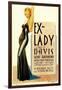 Ex-Lady, Bette Davis on midget window card, 1933-null-Framed Art Print