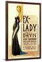 Ex-Lady, Bette Davis on midget window card, 1933-null-Framed Art Print