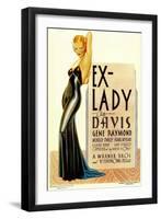 Ex-Lady, Bette Davis on midget window card, 1933-null-Framed Art Print