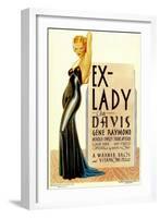 Ex-Lady, Bette Davis on midget window card, 1933-null-Framed Art Print