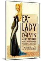 Ex-Lady, Bette Davis on midget window card, 1933-null-Mounted Art Print