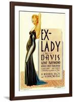 Ex-Lady, Bette Davis on midget window card, 1933-null-Framed Art Print