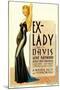 Ex-Lady, Bette Davis on midget window card, 1933-null-Mounted Art Print