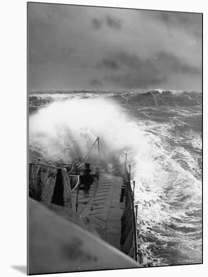 Ex US Destroyer Reaching Open Sea Where Atlantic Took on Its Normal Winter Grayness-Hans Wild-Mounted Photographic Print