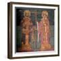 Exaltation of the Cross. Saints Constantine the Great and Helena, Ca 1350-null-Framed Giclee Print