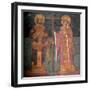 Exaltation of the Cross. Saints Constantine the Great and Helena, Ca 1350-null-Framed Giclee Print