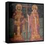 Exaltation of the Cross. Saints Constantine the Great and Helena, Ca 1350-null-Framed Stretched Canvas