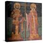 Exaltation of the Cross. Saints Constantine the Great and Helena, Ca 1350-null-Stretched Canvas