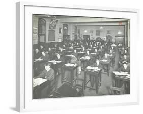 Examination Class for Male and Female Students, Queens Road Evening Institute, London, 1908-null-Framed Photographic Print