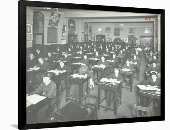 Examination Class for Male and Female Students, Queens Road Evening Institute, London, 1908-null-Framed Photographic Print