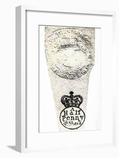 Example of Stamps Forced on the Colonies under the Stamp Act Before the American Revolution-null-Framed Giclee Print