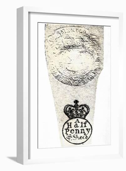 Example of Stamps Forced on the Colonies under the Stamp Act Before the American Revolution-null-Framed Giclee Print