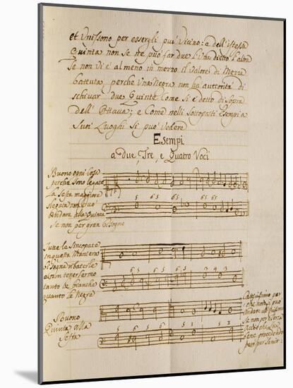 Examples of Polyphonic Music, from the Treatise on Harmonic Consonances, 1717-Benedetto Marcello-Mounted Giclee Print