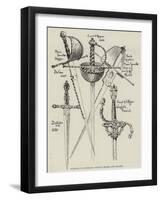 Examples of Sixteenth Century Rapiers and Daggers-null-Framed Giclee Print