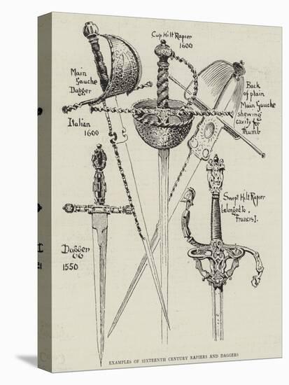 Examples of Sixteenth Century Rapiers and Daggers-null-Stretched Canvas