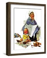 "Exasperated Nanny", October 24,1936-Norman Rockwell-Framed Giclee Print