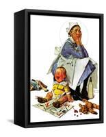 "Exasperated Nanny", October 24,1936-Norman Rockwell-Framed Stretched Canvas