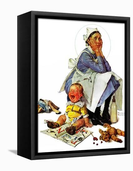 "Exasperated Nanny", October 24,1936-Norman Rockwell-Framed Stretched Canvas