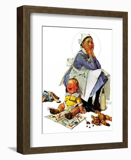 "Exasperated Nanny", October 24,1936-Norman Rockwell-Framed Giclee Print