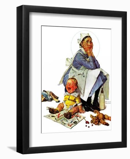 "Exasperated Nanny", October 24,1936-Norman Rockwell-Framed Giclee Print