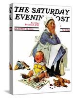 "Exasperated Nanny" Saturday Evening Post Cover, October 24,1936-Norman Rockwell-Stretched Canvas