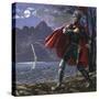 Excalibur Being Returned to the Lake from Whence it Came-Kenneth John Petts-Stretched Canvas