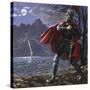 Excalibur Being Returned to the Lake from Whence it Came-Kenneth John Petts-Stretched Canvas