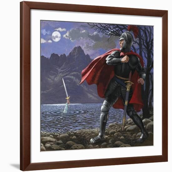 Excalibur Being Returned to the Lake from Whence it Came-Kenneth John Petts-Framed Giclee Print