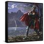 Excalibur Being Returned to the Lake from Whence it Came-Kenneth John Petts-Framed Stretched Canvas