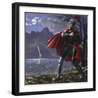 Excalibur Being Returned to the Lake from Whence it Came-Kenneth John Petts-Framed Giclee Print