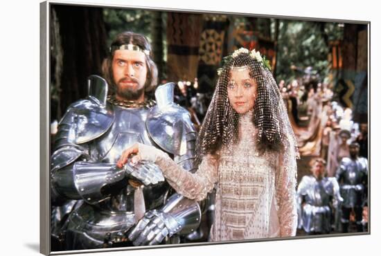 Excalibur by Joahn Booman with Nigel Terry (king Arthur) and Cherie Lunghi (Guenievre) c, 1981 (pho-null-Framed Photo