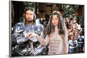 Excalibur by Joahn Booman with Nigel Terry (king Arthur) and Cherie Lunghi (Guenievre) c, 1981 (pho-null-Framed Photo