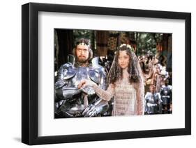 Excalibur by Joahn Booman with Nigel Terry (king Arthur) and Cherie Lunghi (Guenievre) c, 1981 (pho-null-Framed Photo