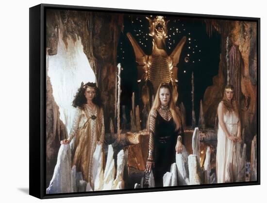 Excalibur by John Boorman with Cherie Lunghi (g, Guenievre), Helen Mirren (c, fee Morgane), 1981 (p-null-Framed Stretched Canvas
