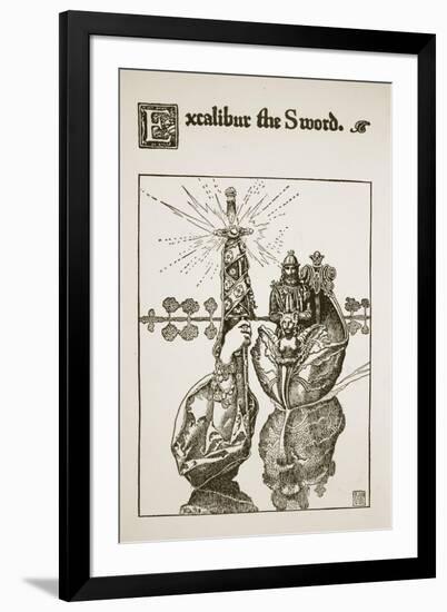 Excalibur the Sword, illustration from 'The Story of King Arthur and his Knights', 1903-Howard Pyle-Framed Giclee Print