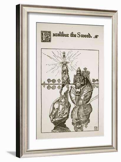 Excalibur the Sword, illustration from 'The Story of King Arthur and his Knights', 1903-Howard Pyle-Framed Giclee Print