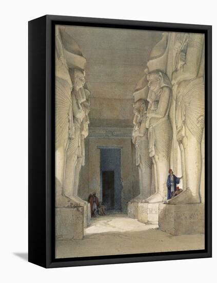 Excavated temple of Gyrshe, Nubia, 19th century-David Roberts-Framed Stretched Canvas