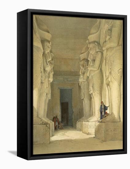 Excavated Temple of Gysha, Nubia, from Egypt and Nubia, Vol.1-David Roberts-Framed Stretched Canvas