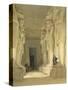 Excavated Temple of Gysha, Nubia, from Egypt and Nubia, Vol.1-David Roberts-Stretched Canvas