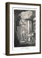 Excavating a Low-Relief Carving of the Fish God Dagon, Nineveh, 1853-N Chevalier-Framed Giclee Print