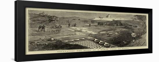 Excavating the Ruins of a Roman Villa at Malta-null-Framed Giclee Print