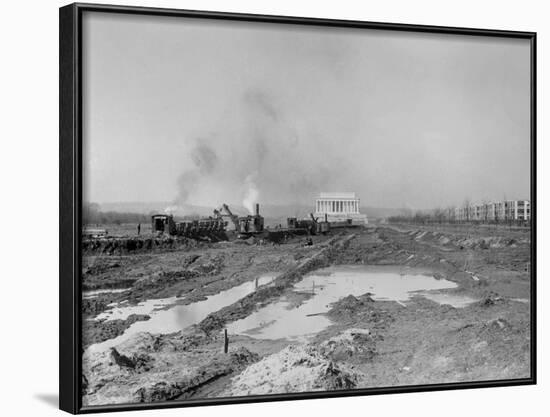 Excavation for the Reflecting Pool-null-Framed Photographic Print