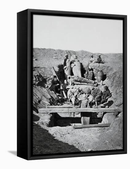 Excavation of a Tomb at Saqqarah-null-Framed Stretched Canvas